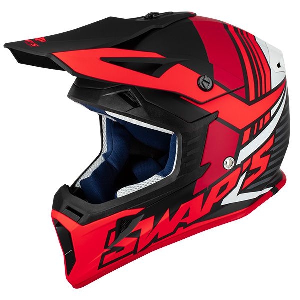 Casco Cross SWAP'S S-LINE S-818 black/red matt – TA Store