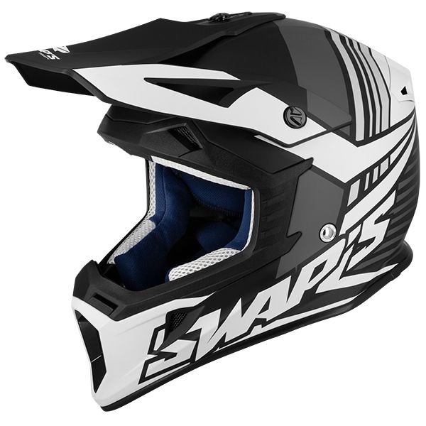Casco Cross SWAP'S S-LINE S-818 black/white matt – TA Store